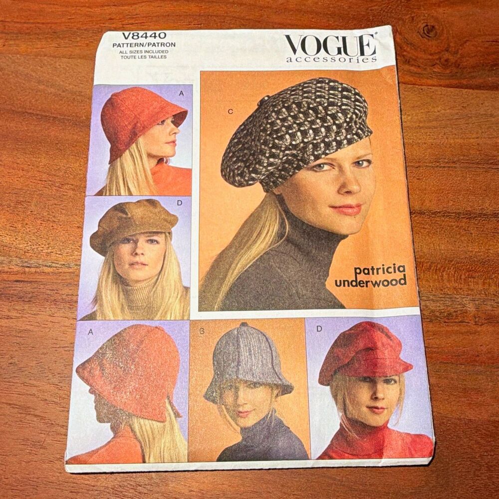 Vogue V8440 Hat Sewing Pattern - Patricia Underwood Contemporary Original